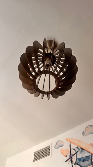 Lámpara colgante madera y metal