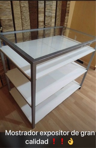 Mostrador expositor cristal y metal