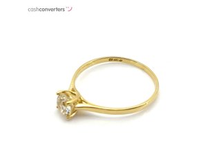 sortija oro 18k con piedra con circonita