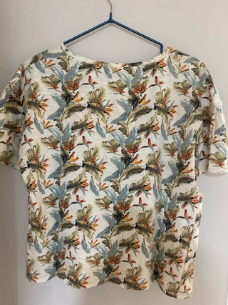 Camiseta TEX Talla L Estampado Tropical