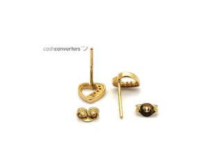 pendientes oro 18k con piedra con circonita