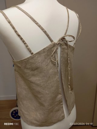 Top lencero beige/dorado Talla M