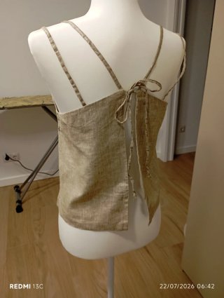 Top lencero beige/dorado Talla M