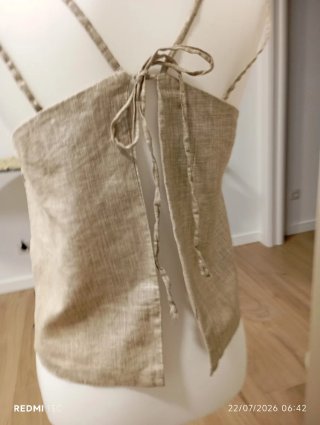 Top lencero beige/dorado Talla M