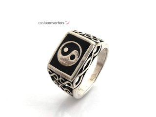 sello plata 925mm con piedra con onix