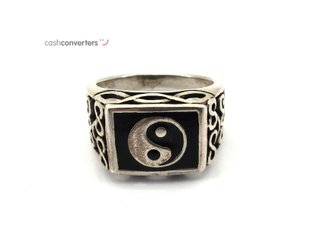 sello plata 925mm con piedra con onix