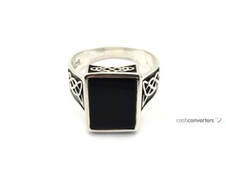 sello plata 925mm con piedra con onix