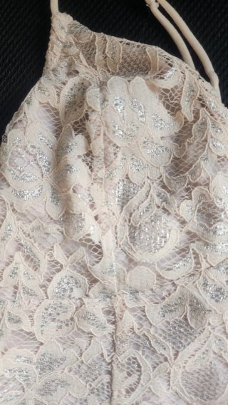 Top encaje rosa con brillos