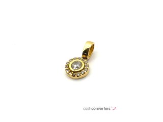 colgante oro 18k con piedra con circonita