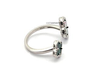 sortija plata 925mm con piedra con cuarzo