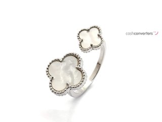 sortija plata 925mm con piedra con cuarzo