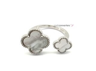 sortija plata 925mm con piedra con cuarzo