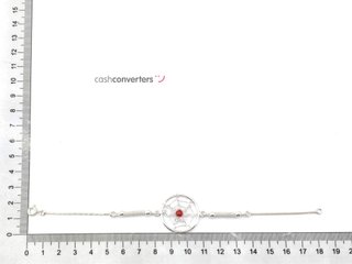 pulsera plata 925mm con piedra con coral