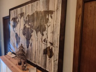 Cuadro Mapa Mundo Madera IKEA