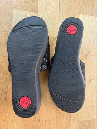 FitFlop Sandalias Plataforma Glitter Negro