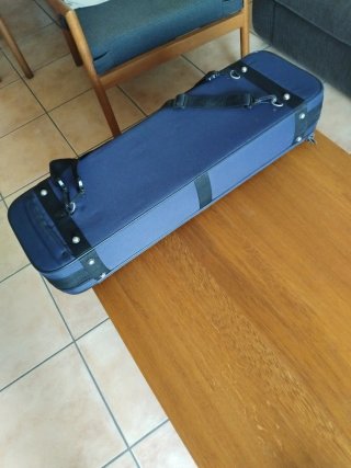 Funda rígida azul para violín