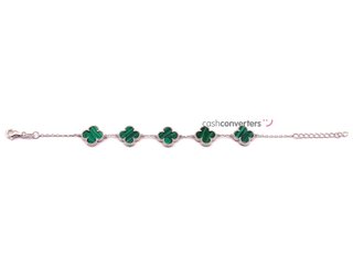 pulsera plata 925mm con piedra con malaquita