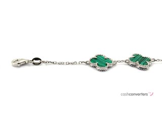 pulsera plata 925mm con piedra con malaquita