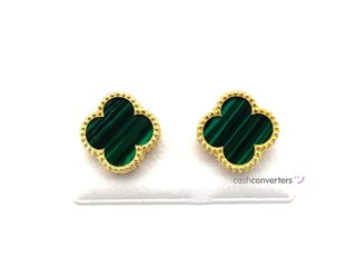 pendientes plata 925mm con piedra con malaquita