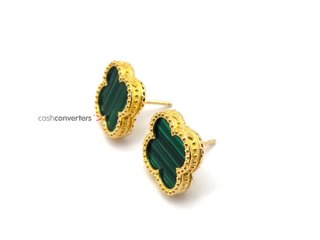 pendientes plata 925mm con piedra con malaquita