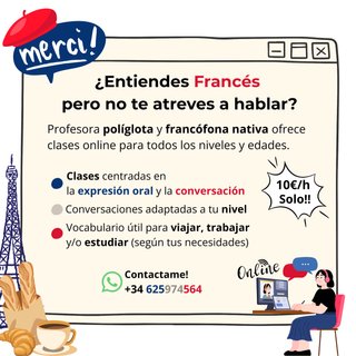 🇫🇷 Clases de conversación de Francés online