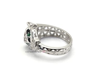 sortija plata 925mm con piedra con circonita