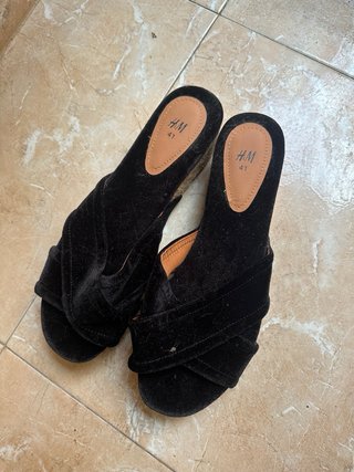 Sandalias cuña terciopelo H&M talla 41