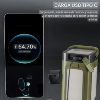 NUEVA!Lámpara-linterna led solar,camping multiusos
