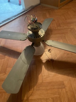 Ventilatore soffitto lampadario oro/grigio