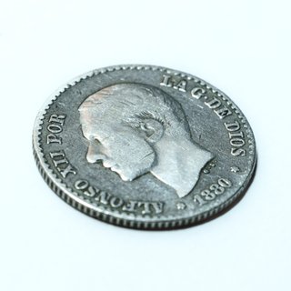 Moneda 50 céntimos Plata 1880 Alfonso XII