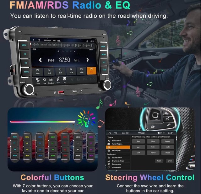 Pantalla CarPlay, para Volkswagen, Seat y Škoda