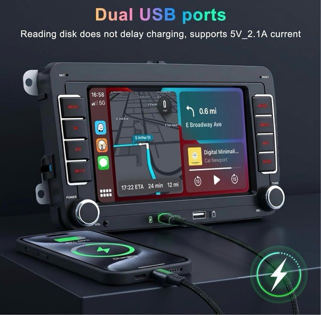Pantalla CarPlay, para Volkswagen, Seat y Škoda