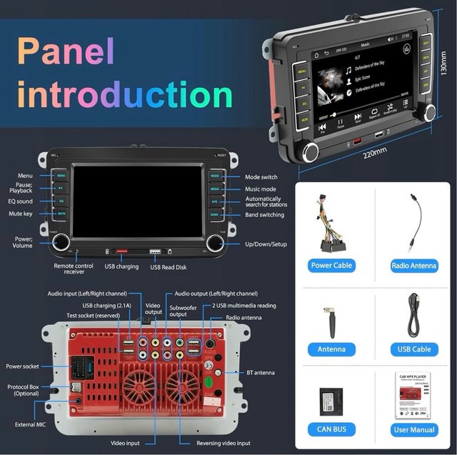 Pantalla CarPlay, para Volkswagen, Seat y Škoda