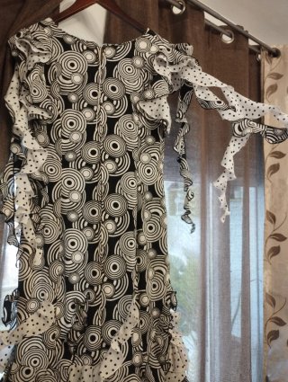 Vestido Gitana Talla 38 Negro/Blanco