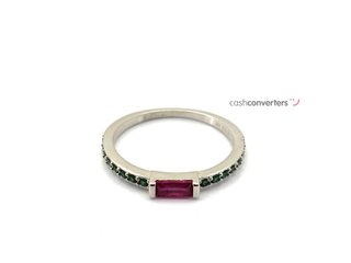 sortija plata 925mm con piedra con circonita