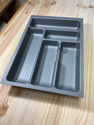 Bandeja cubiertos gris plástico