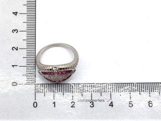 sortija plata 925mm con piedra con circonita