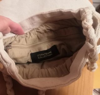 Bolso de tela bordado con espejos Sfera