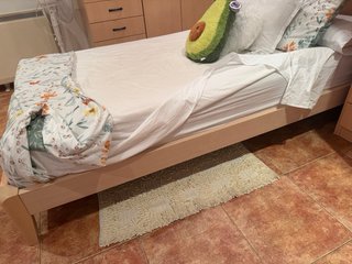 Cama color haya de 1,05x 2,00 m