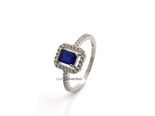 sortija plata 925mm con piedra con circonita