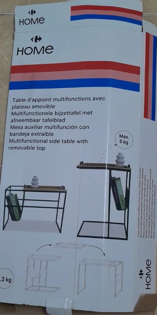 Mesa auxiliar con bandeja extraíble