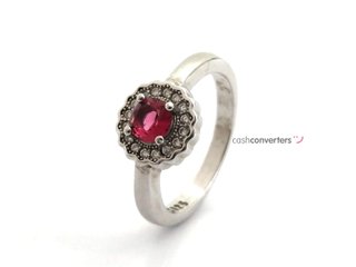 sortija plata 925mm con piedra con circonita