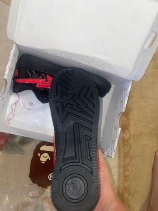 BAPE Air Force 1 Bapesta Negro Rojo