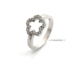 sortija plata 925mm con piedra con circonita