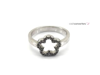 sortija plata 925mm con piedra con circonita