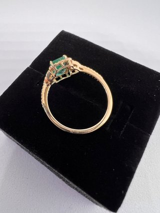 Anillo Oro 14K Esmeralda Natural