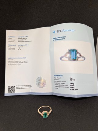 Anillo Oro 14K Esmeralda Natural