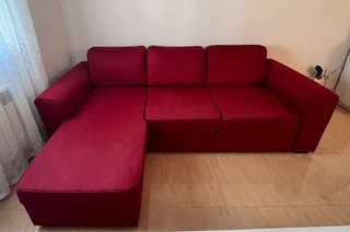 Sofá cama chaise longue rojo