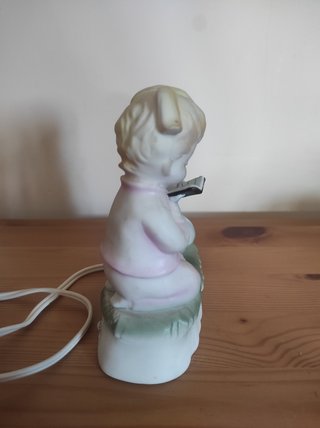 Lamparita niños rezando porcelana
