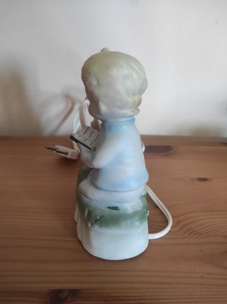 Lamparita niños rezando porcelana